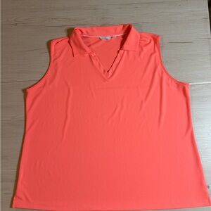 Women's Sleeveless Coral Golf Top - 2X